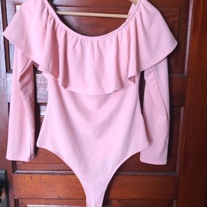 Pink off the shoulder Bodysuit